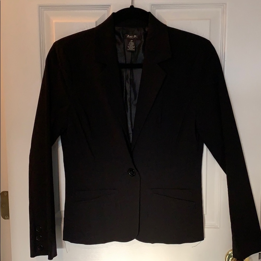 Black one button blazer, sz 4P